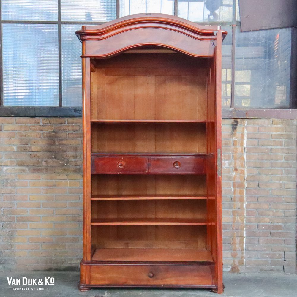 Vintage eendeurskast met spiegel - demontabel - Afbeelding 3