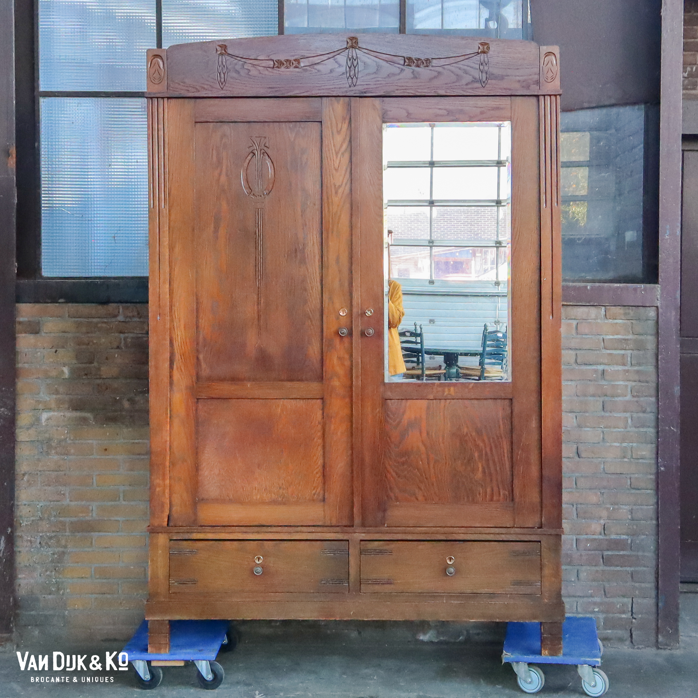 Muf Jet aansporing Antieke kledingkast met spiegel – demontabel » Van Dijk & Ko