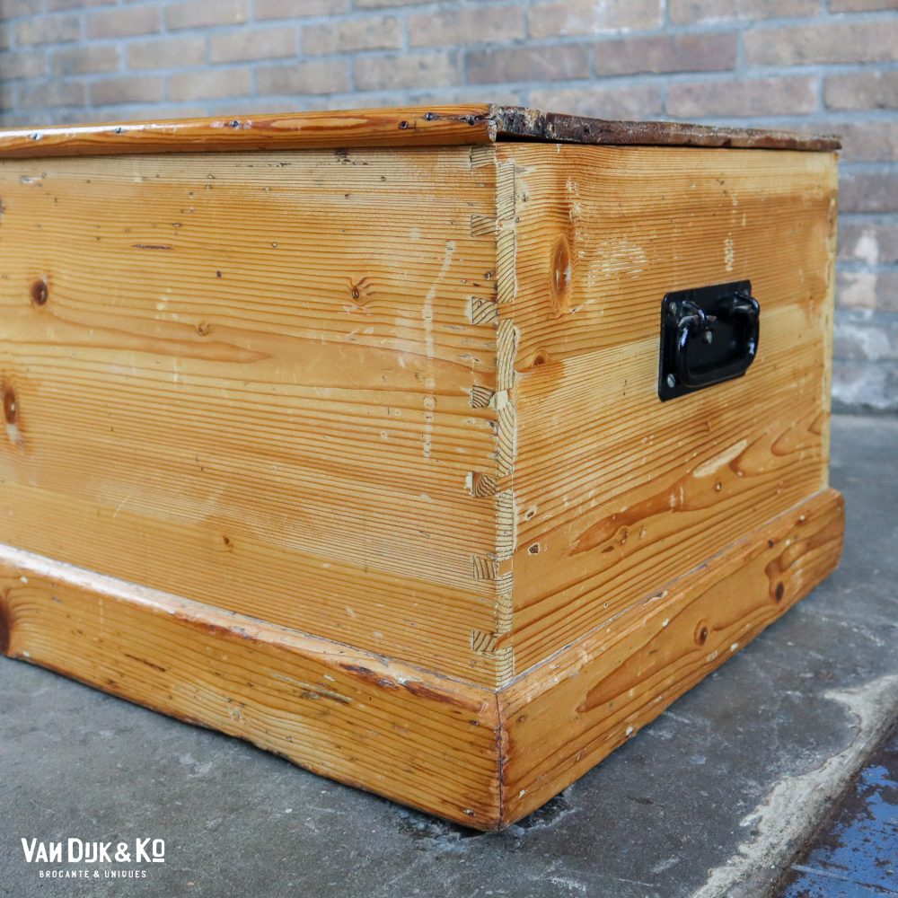 Vintage grenen kist - Afbeelding 5