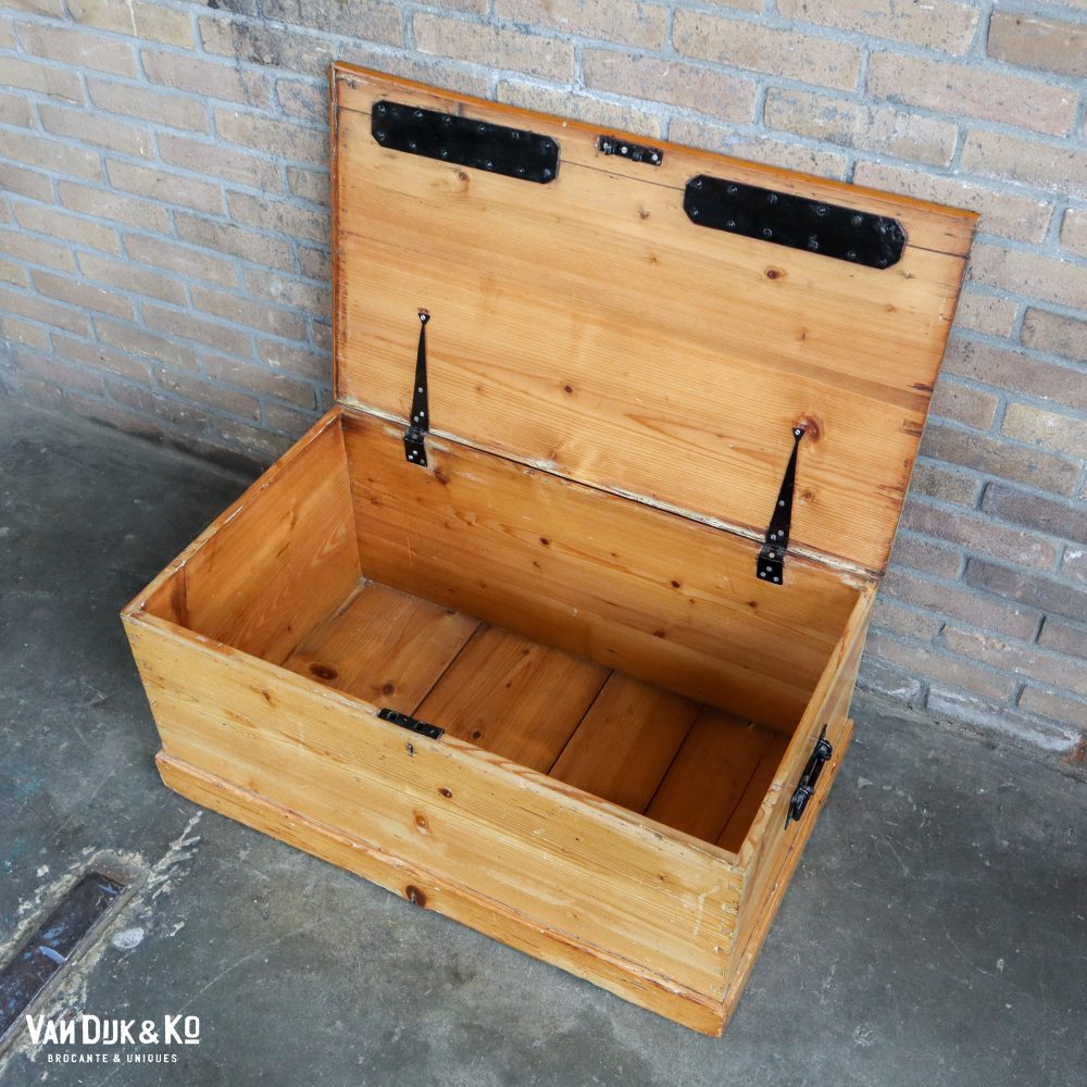 Vintage grenen kist - Afbeelding 4