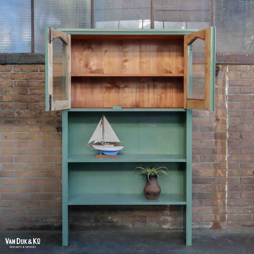 Brocante boekenrek met deurtjes - Afbeelding 3