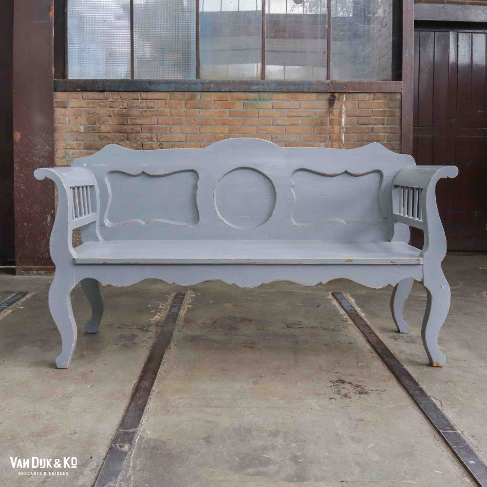 Grijze brocante bank - Afbeelding 2