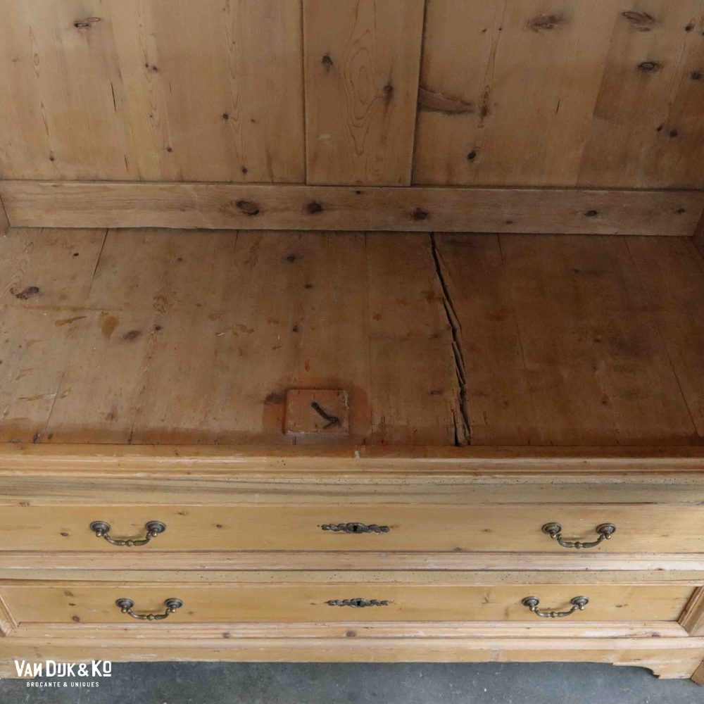 Vintage grenen kledingkast - Afbeelding 5