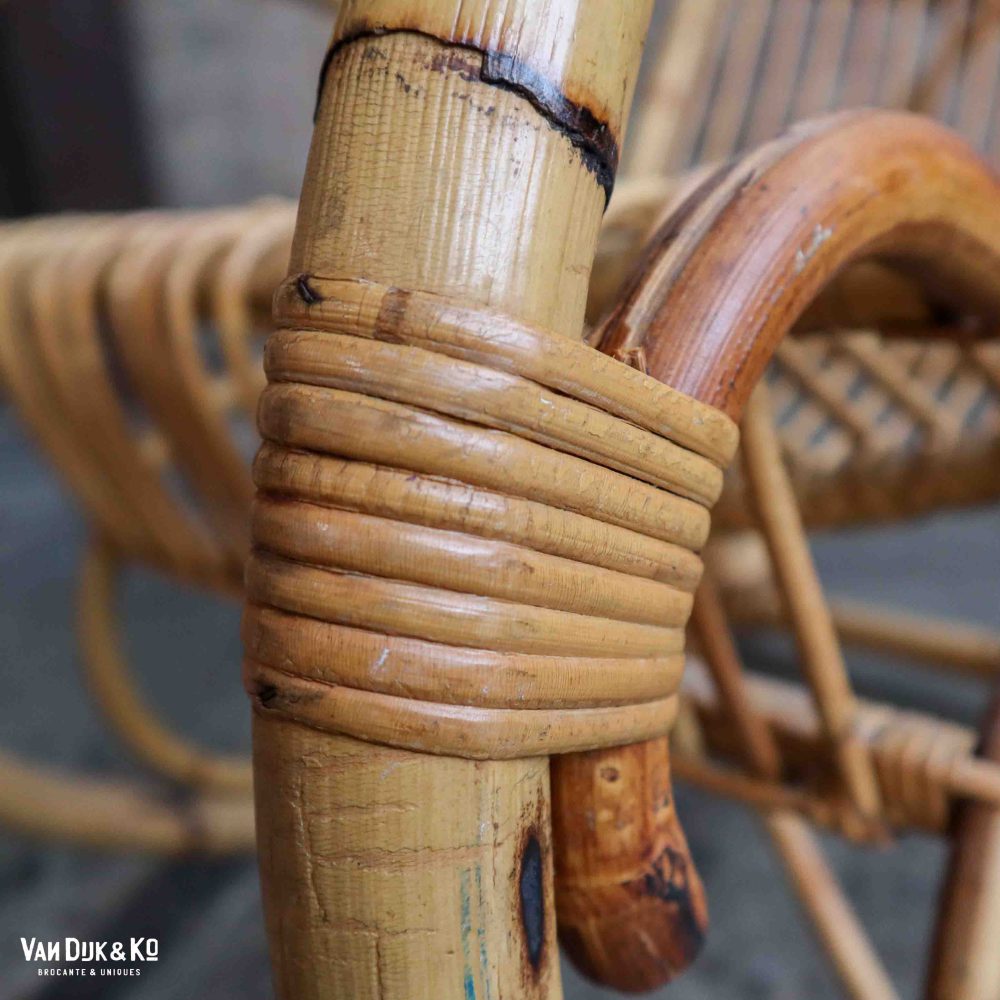 Vintage rotan schommelstoel - Afbeelding 7