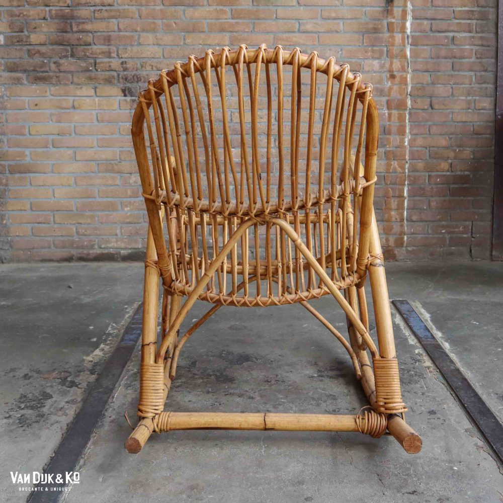 Vintage rotan schommelstoel - Afbeelding 4