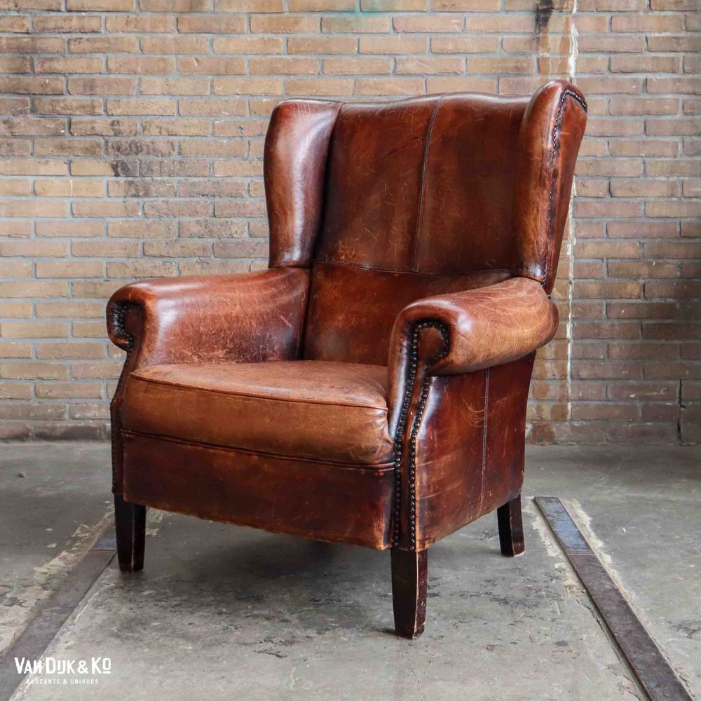 Leren vintage fauteuil