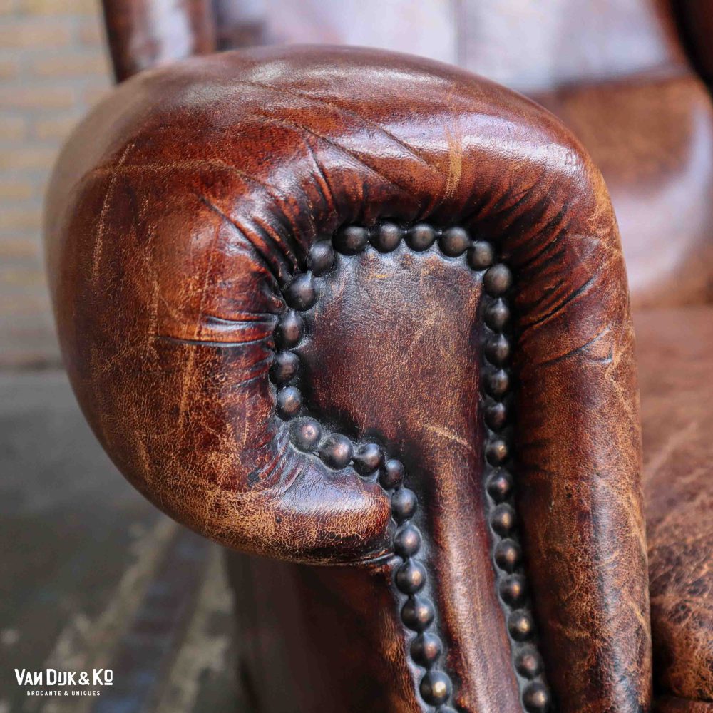 Leren vintage fauteuil - Afbeelding 6
