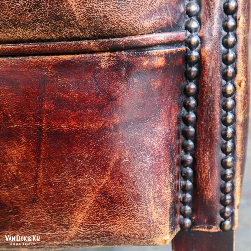 Leren vintage fauteuil - Afbeelding 7