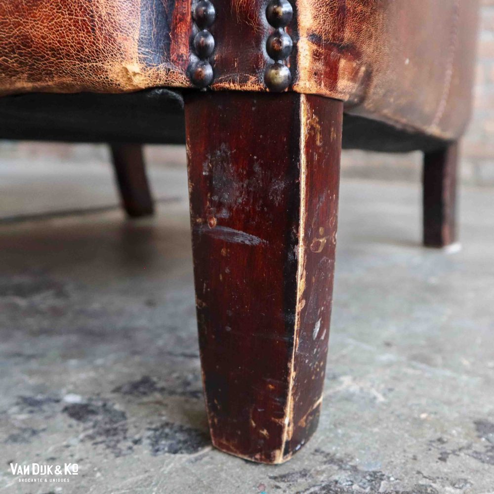 Leren vintage fauteuil - Afbeelding 9