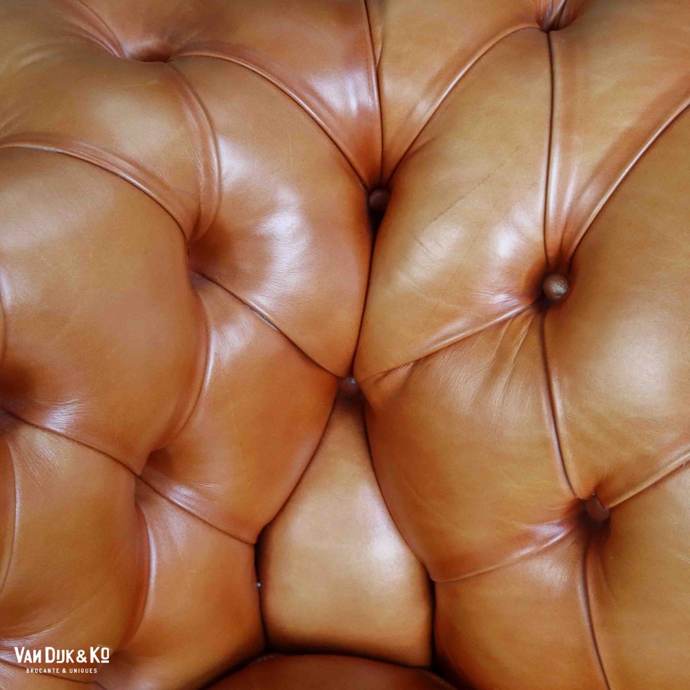 Leren Chesterfield bank - Afbeelding 4