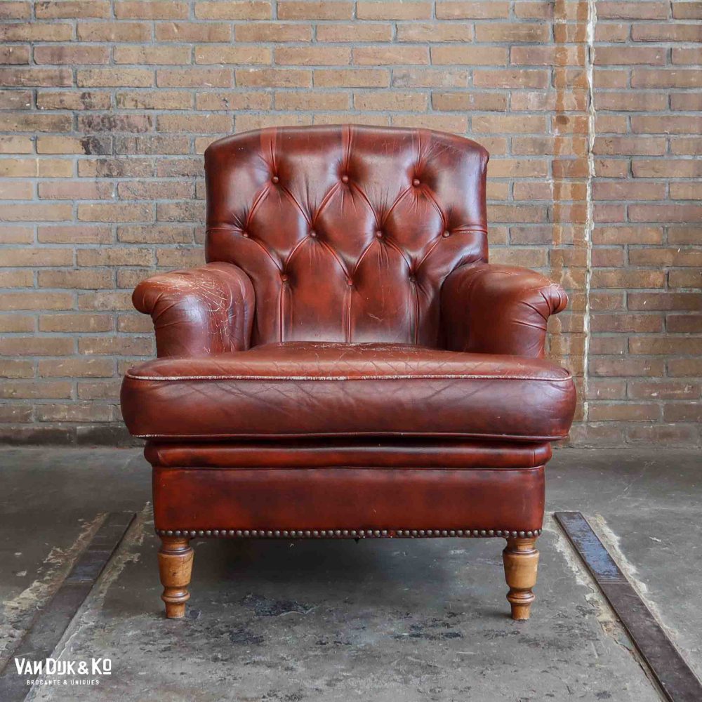 Leren vintage fauteuil - Afbeelding 2