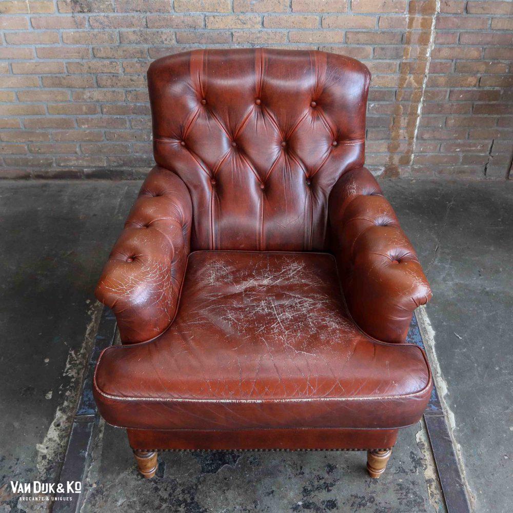 Leren vintage fauteuil - Afbeelding 5