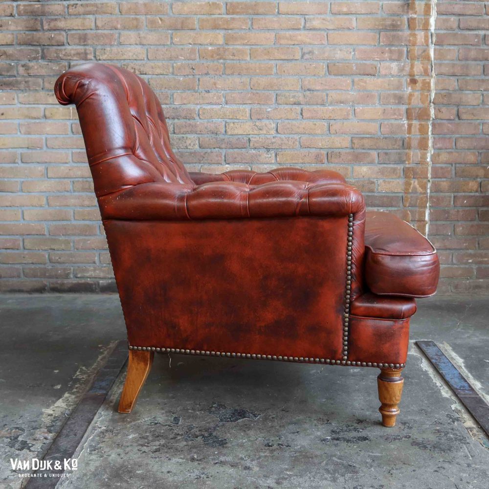 Leren vintage fauteuil - Afbeelding 3