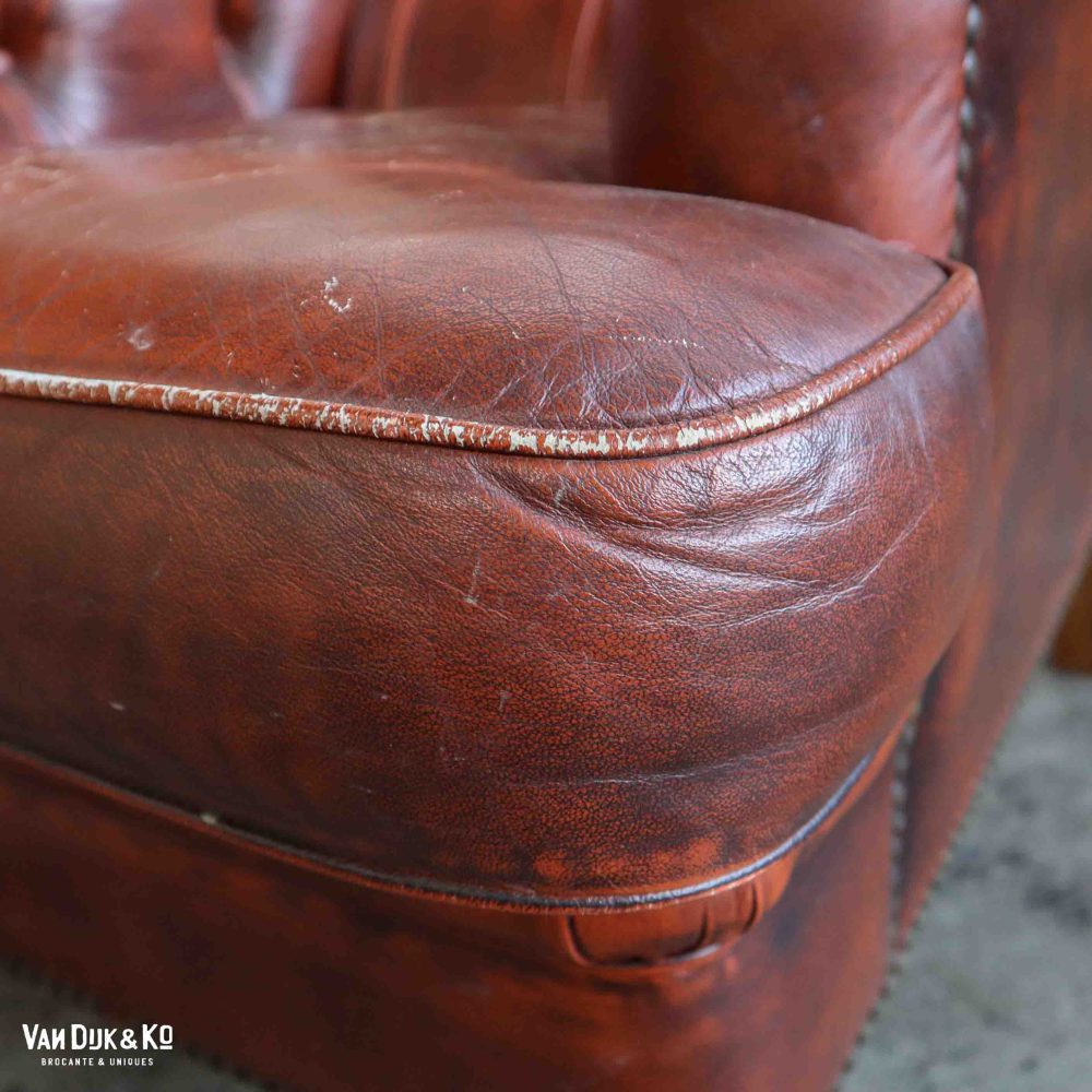 Leren vintage fauteuil - Afbeelding 12
