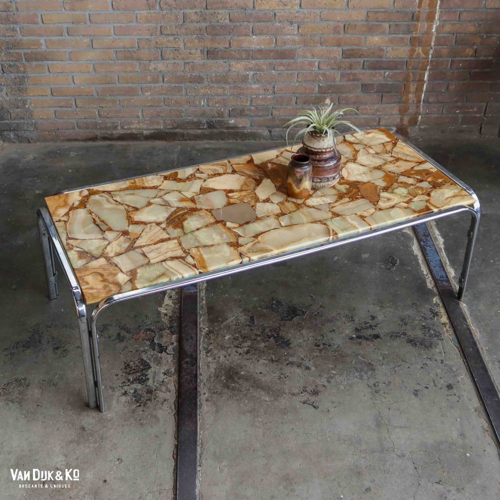 Vintage salontafel - natuursteen - Afbeelding 3