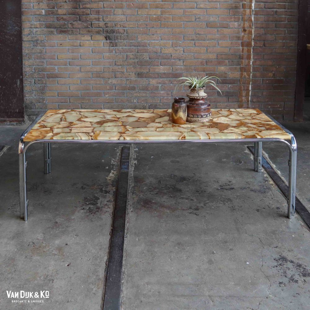 Vintage salontafel - natuursteen - Afbeelding 2