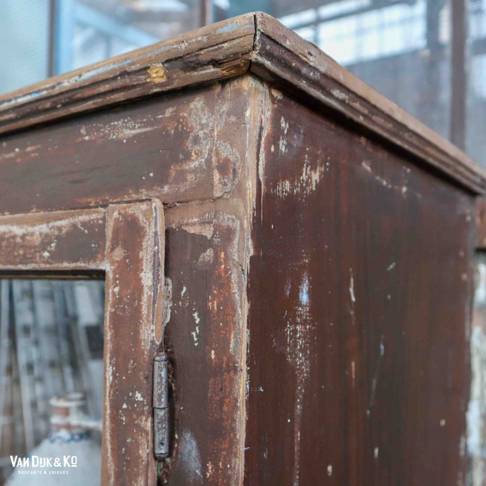 Brocante dressoir met getrokken glas - Afbeelding 6