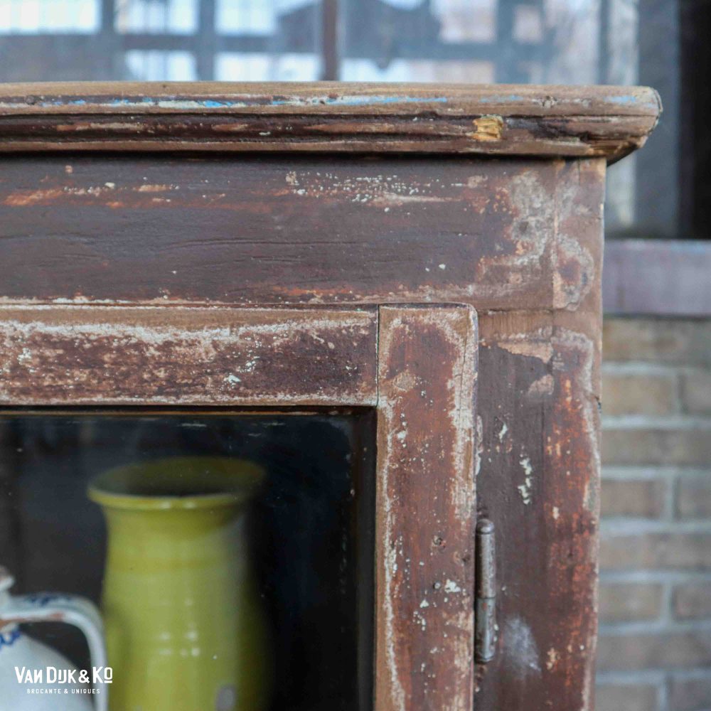 Brocante dressoir met getrokken glas - Afbeelding 5