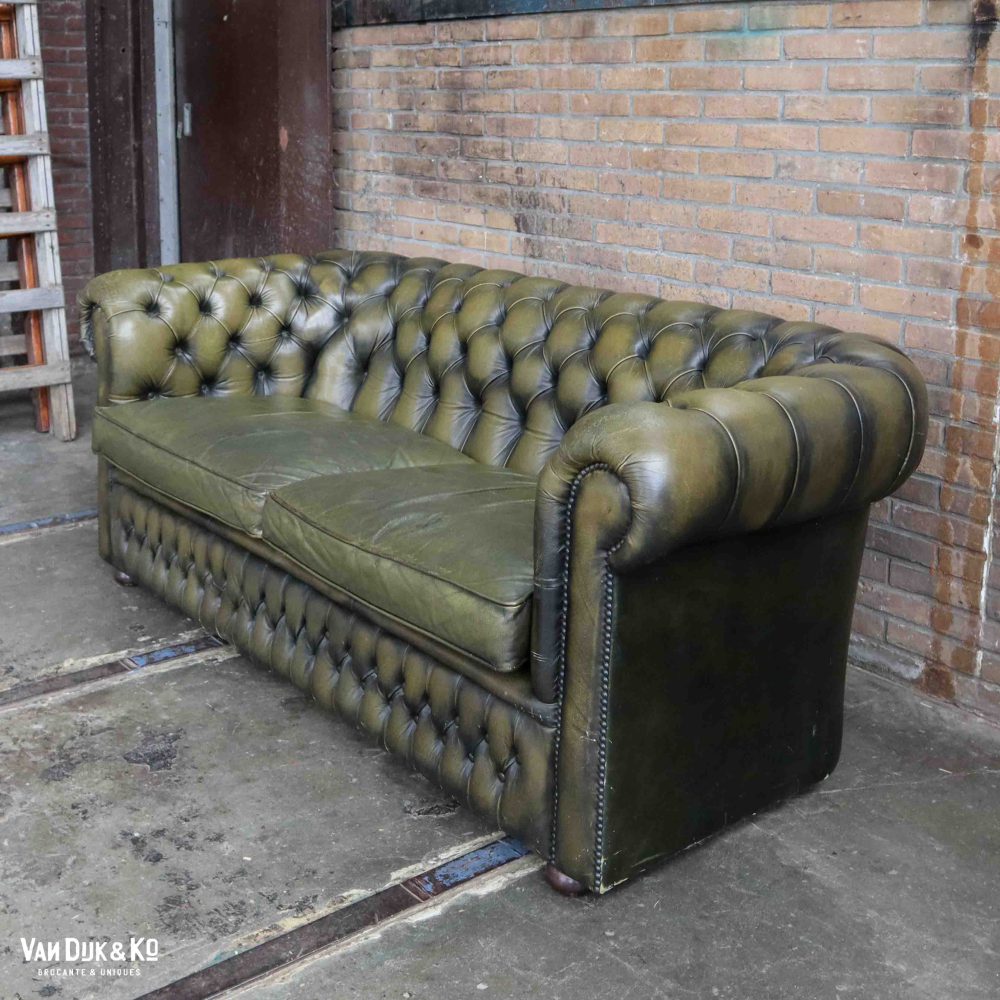 Leren Chesterfield bank - Afbeelding 3