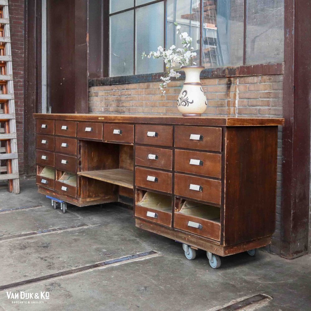 Brocante toonbank met lades - Afbeelding 2