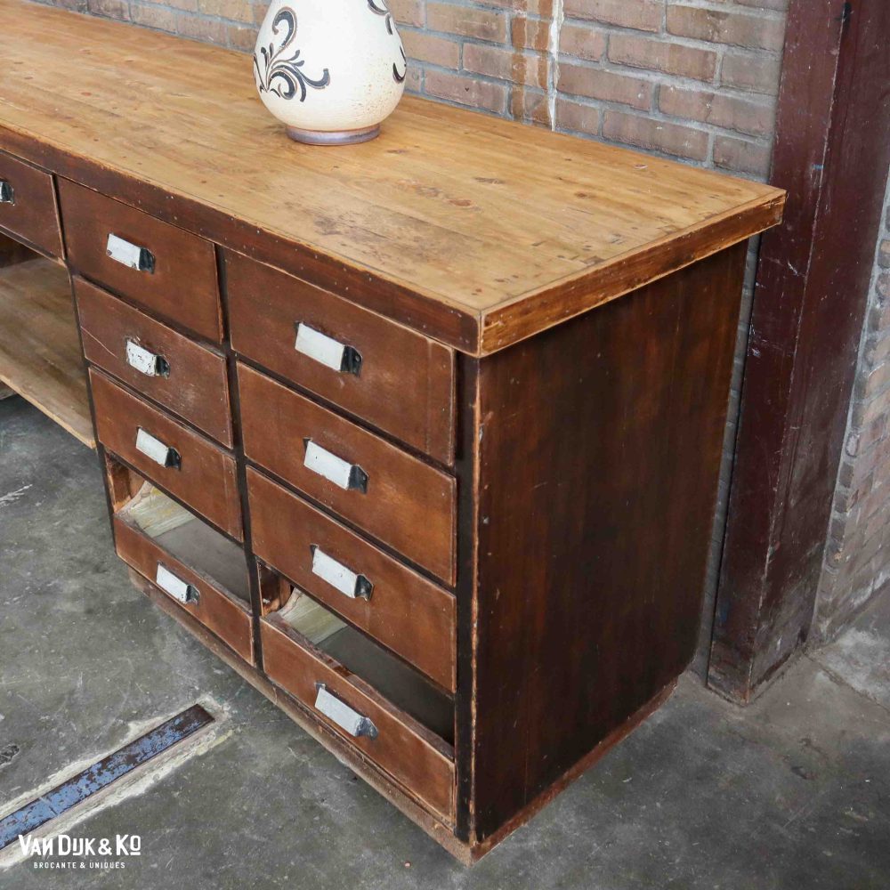 Brocante toonbank met lades - Afbeelding 3