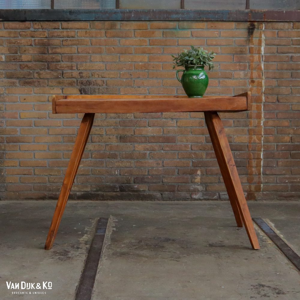 Brocante houten slagerstafel - Afbeelding 2