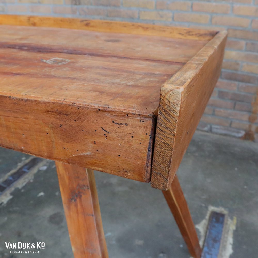Brocante houten slagerstafel - Afbeelding 5