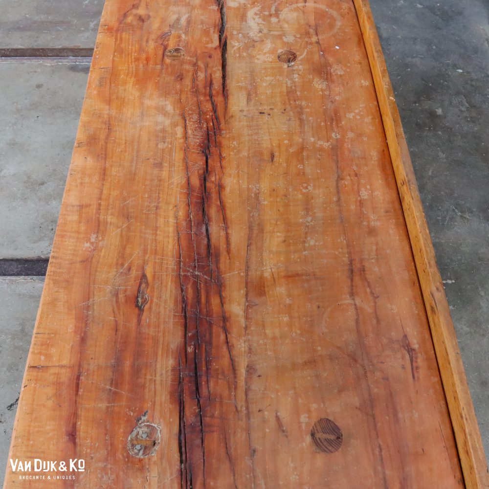 Brocante houten slagerstafel - Afbeelding 4