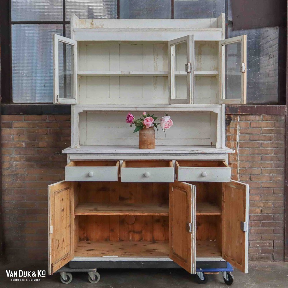 Brocante witte buffetkast - Afbeelding 3
