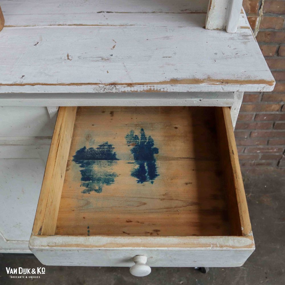 Brocante witte buffetkast - Afbeelding 10