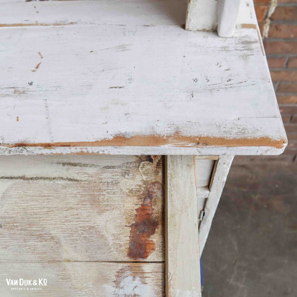 Brocante witte buffetkast - Afbeelding 8