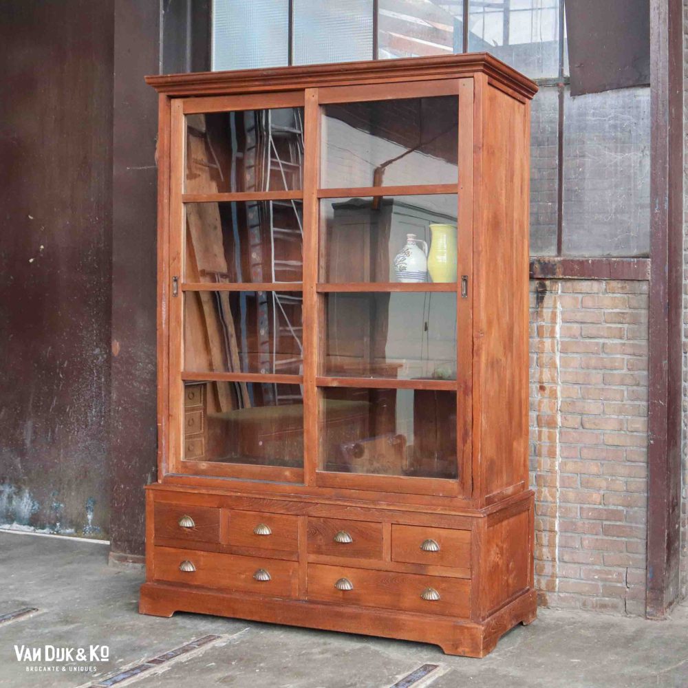 Antieke kast met schuifdeuren - Afbeelding 2