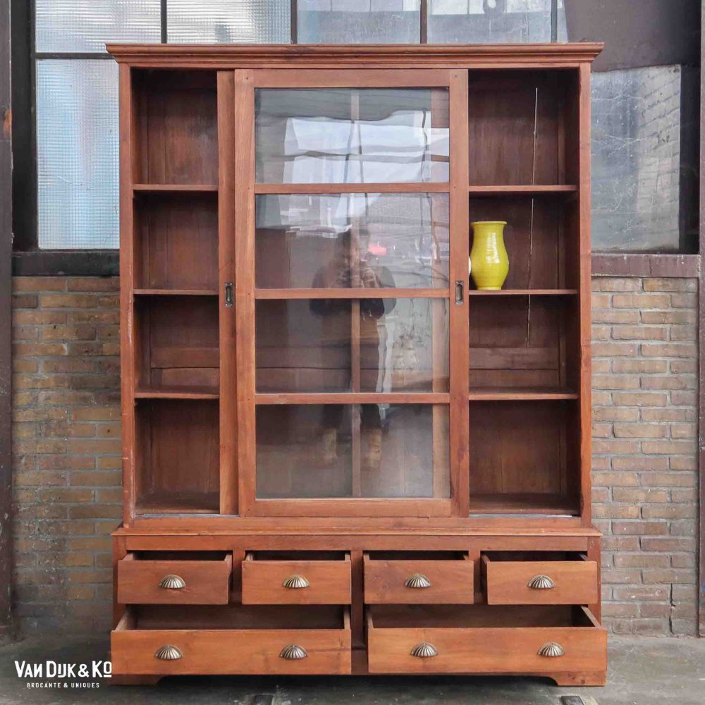 Antieke kast met schuifdeuren - Afbeelding 3