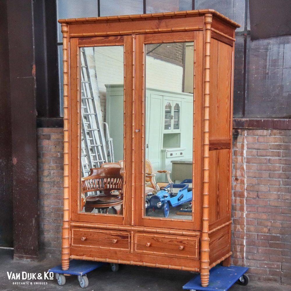 Faux bamboo spiegelkast - demontabel - Afbeelding 2