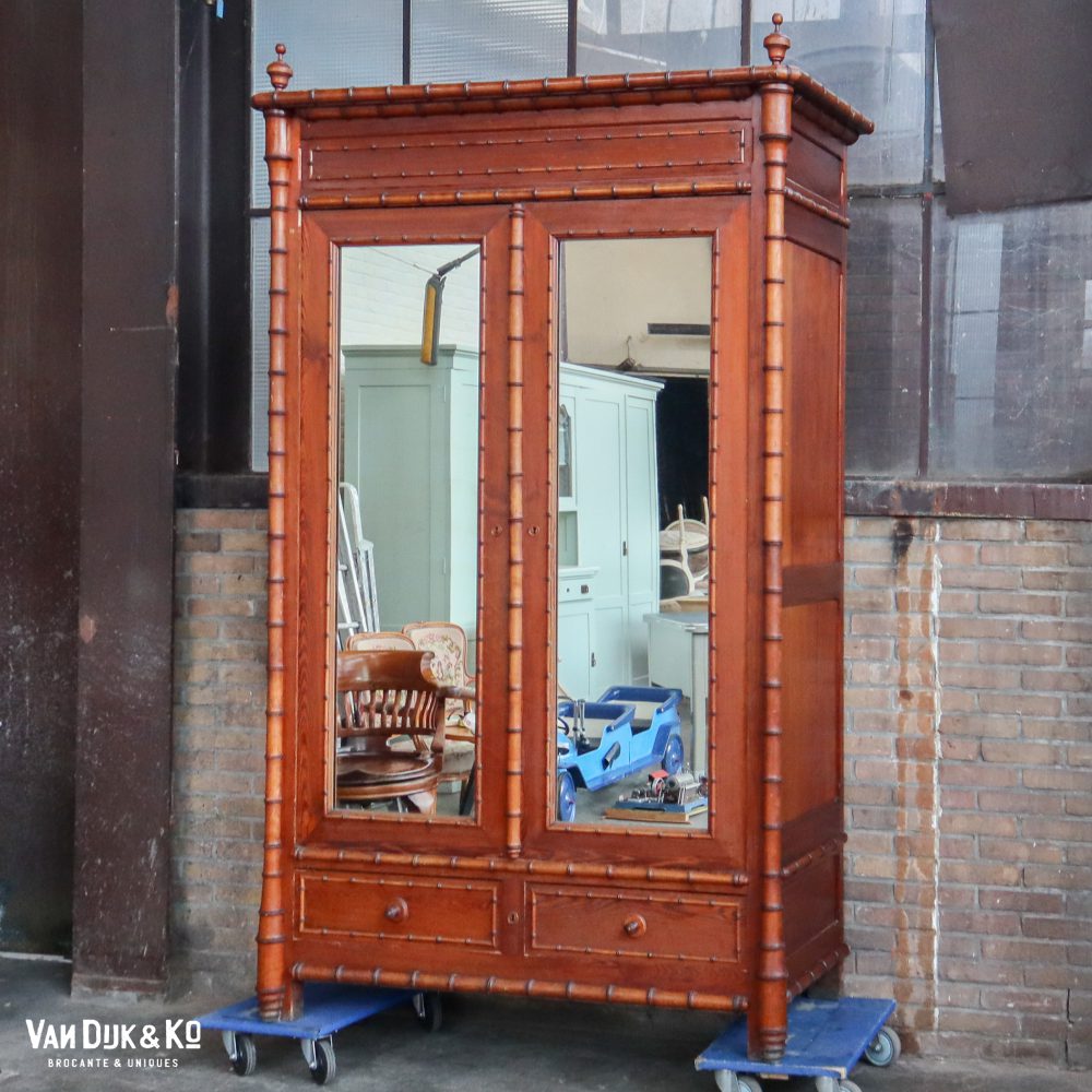 Faux bamboo spiegelkast - demontabel - Afbeelding 2