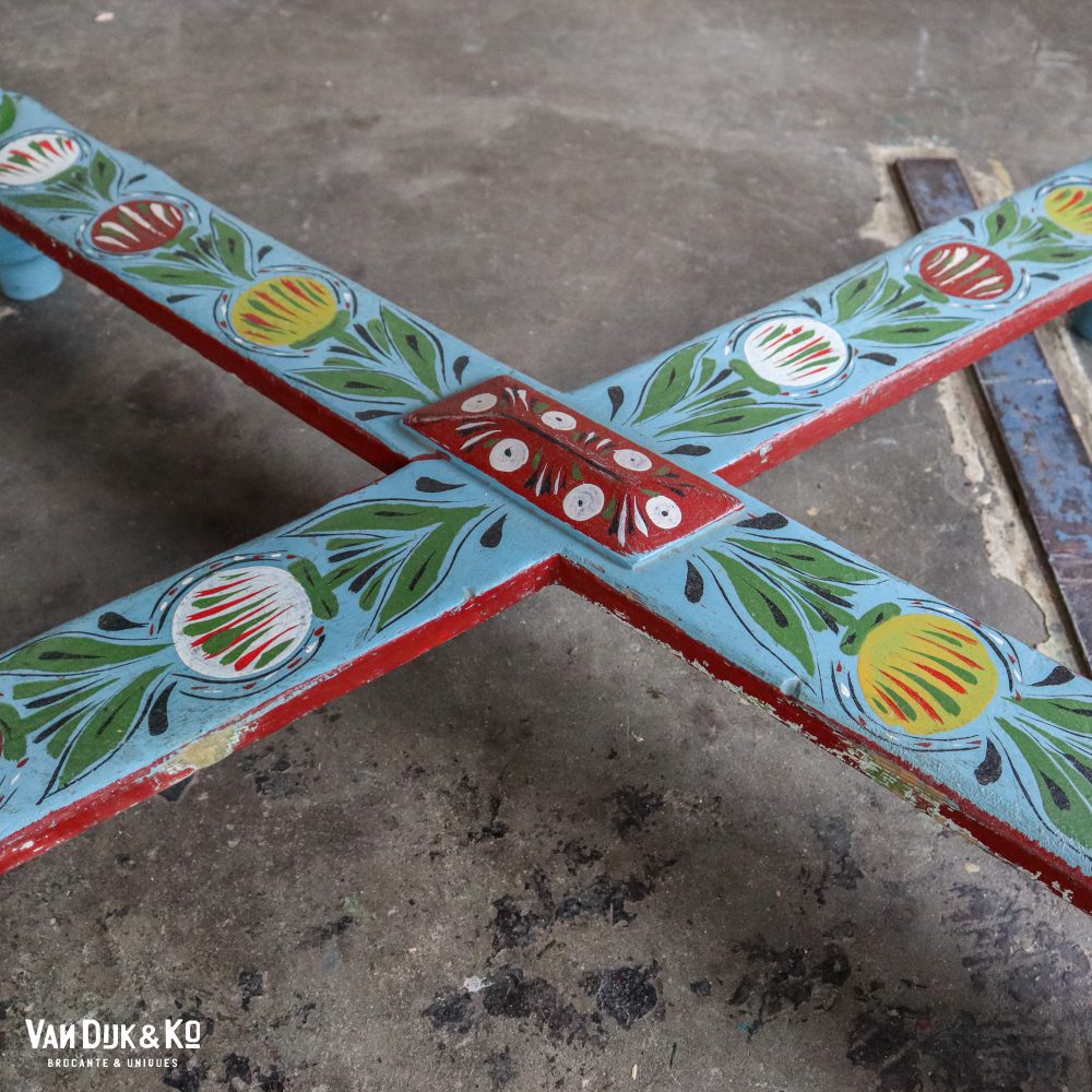 Handbeschilderde Roemeense set - tafel en 4 stoelen - Afbeelding 11