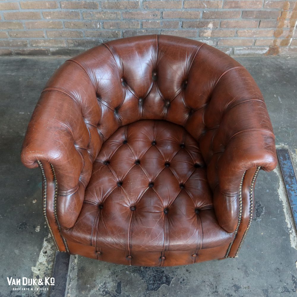 Leren vintage fauteuiltje - Afbeelding 2