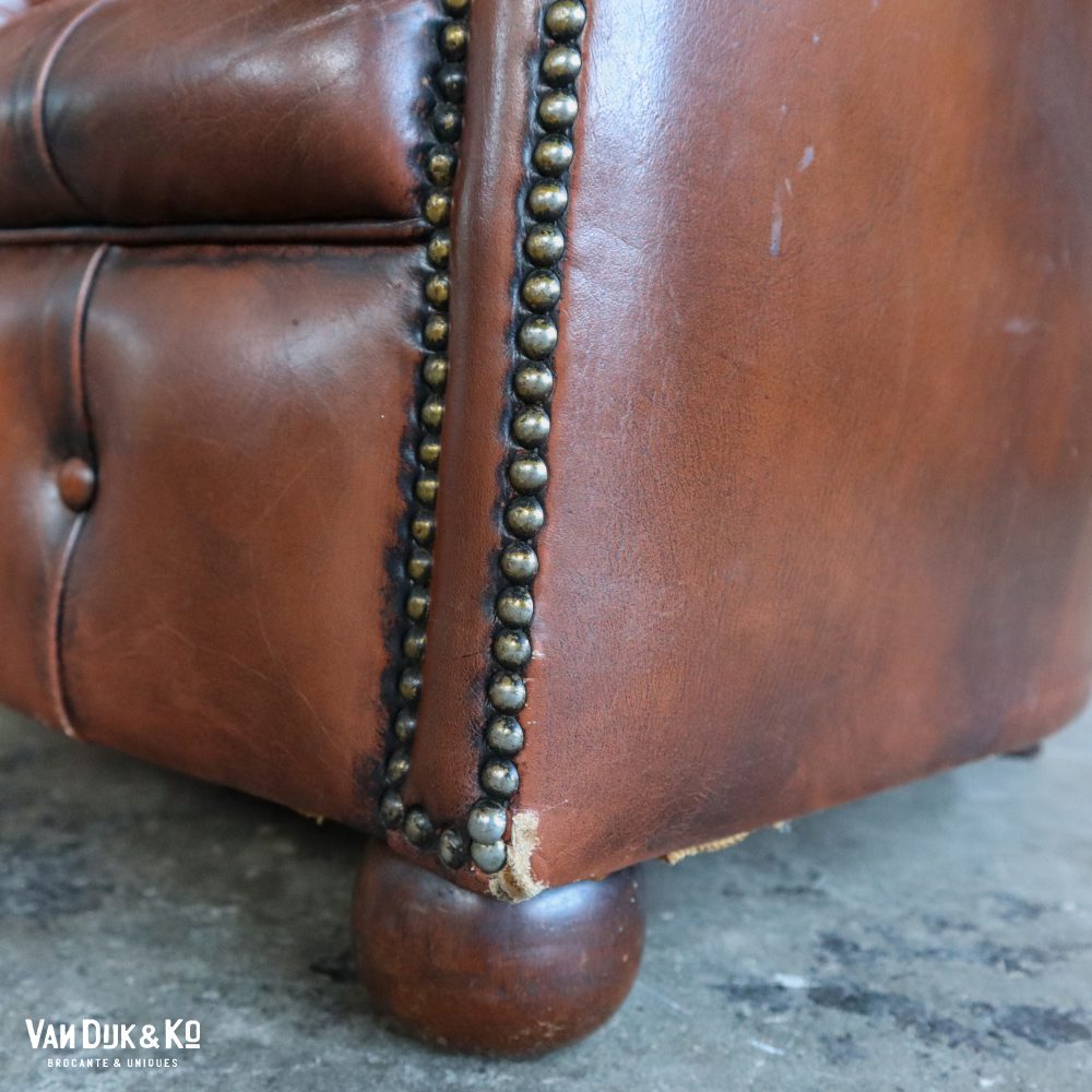 Leren vintage fauteuiltje - Afbeelding 6