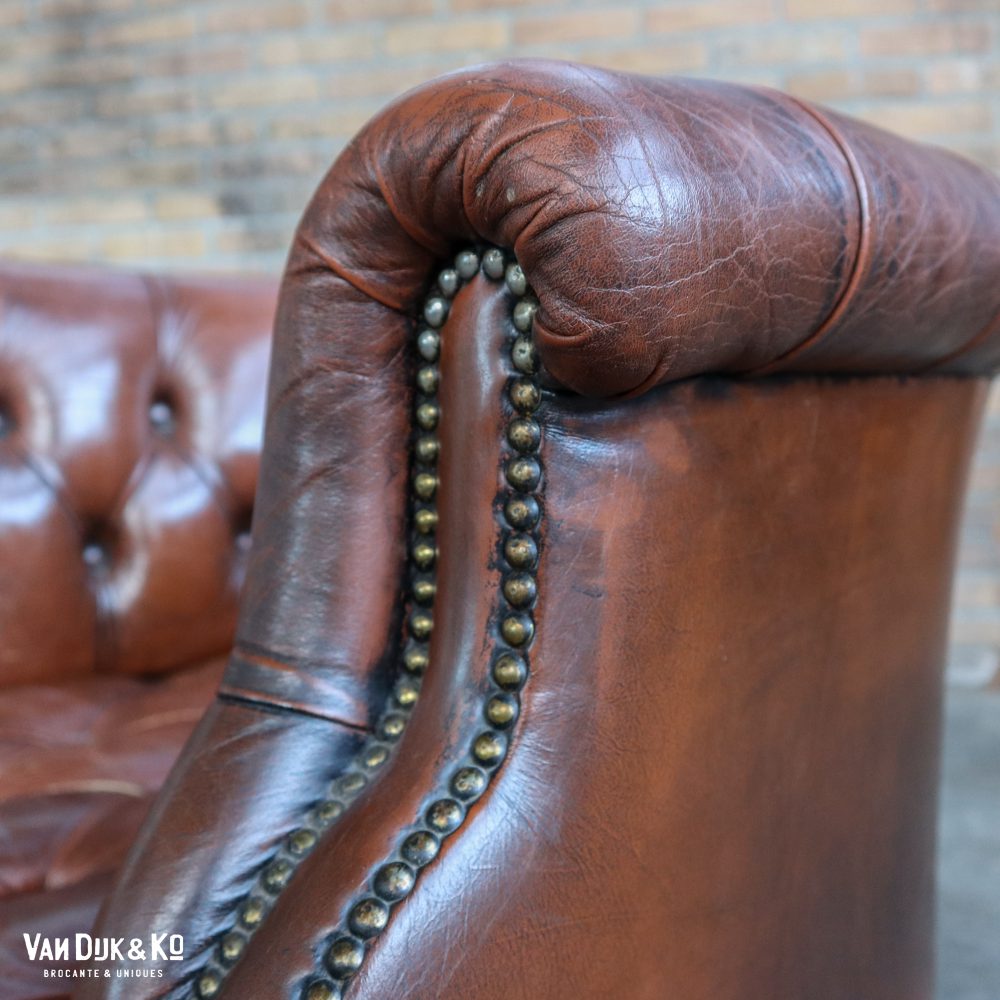 Leren vintage fauteuiltje - Afbeelding 3