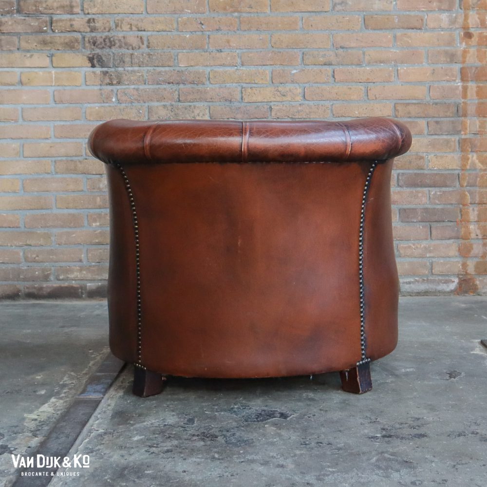 Leren vintage fauteuiltje - Afbeelding 8
