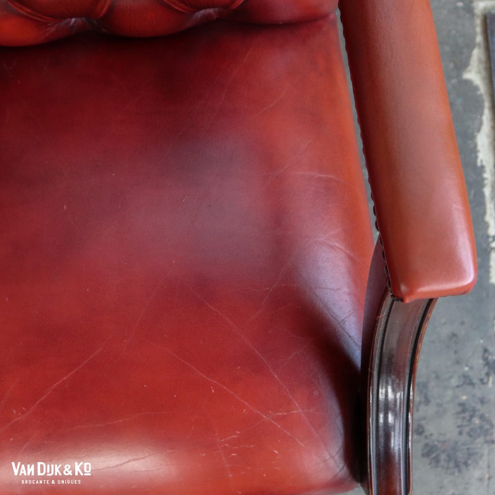 Leren vintage stoel - Afbeelding 4