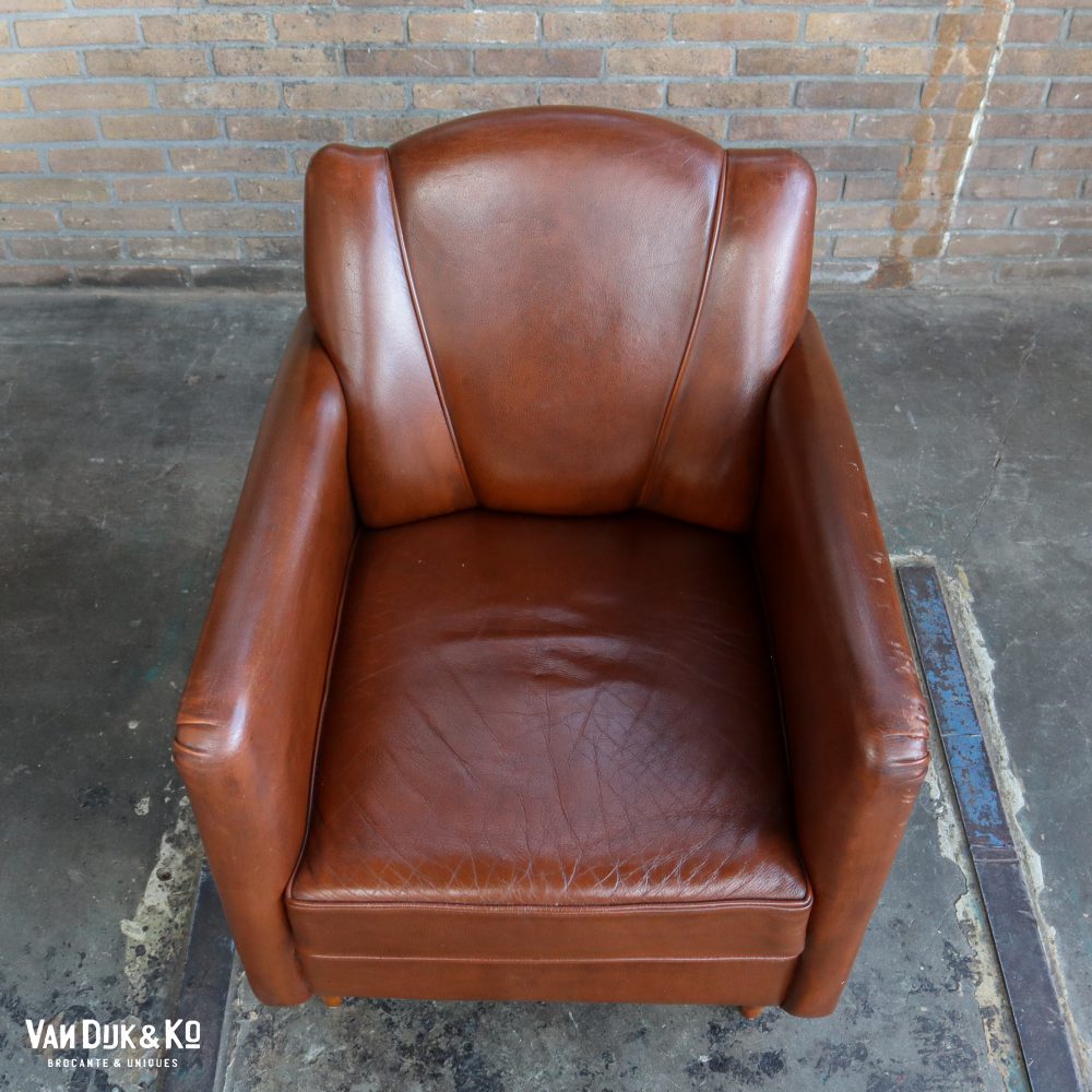 Leren vintage fauteuil - Afbeelding 2