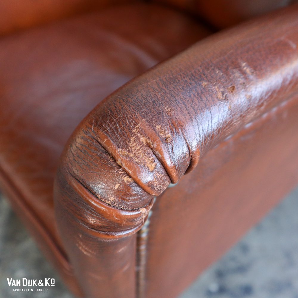 Leren vintage fauteuil - Afbeelding 5
