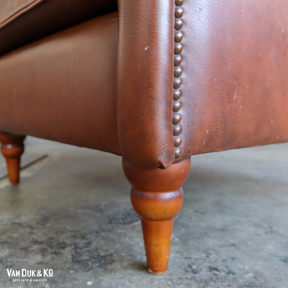 Leren vintage fauteuil - Afbeelding 7