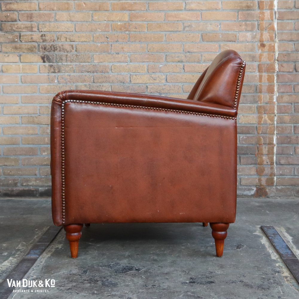 Leren vintage fauteuil - Afbeelding 8