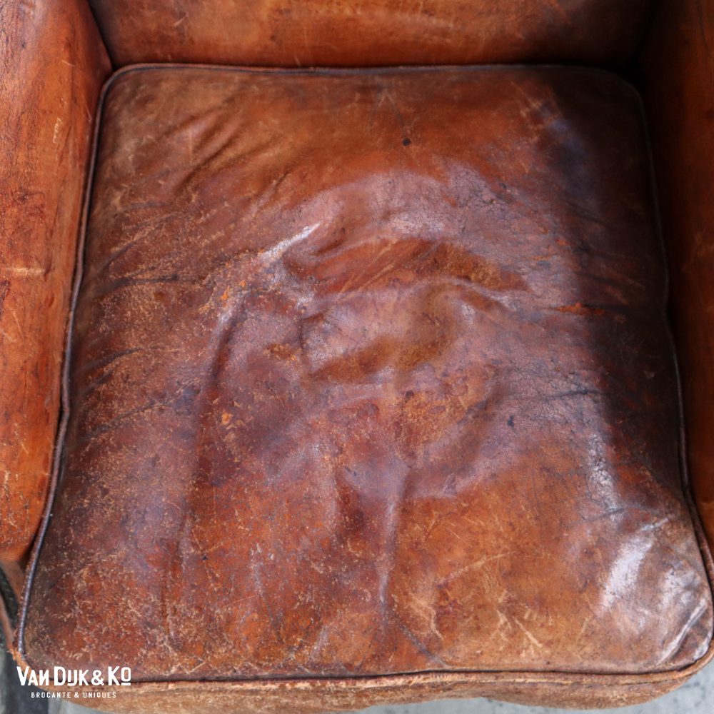 Schaapsleren vintage fauteuil - Afbeelding 6