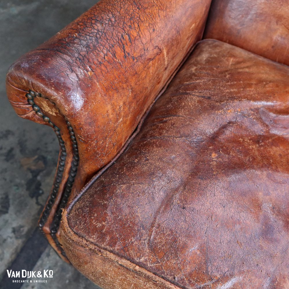 Schaapsleren vintage fauteuil - Afbeelding 3