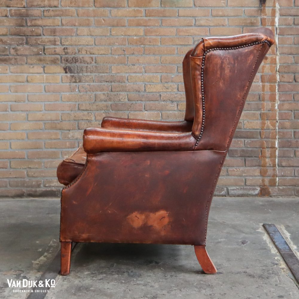 Schaapsleren vintage fauteuil - Afbeelding 12