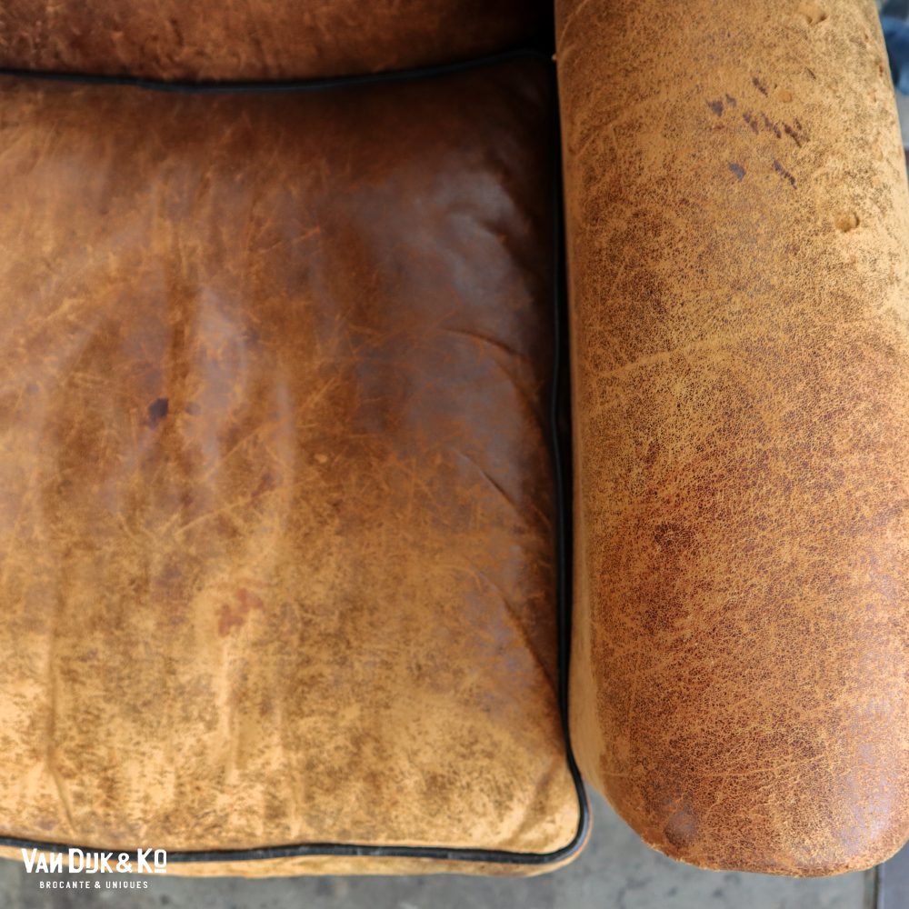 Schaapsleren vintage fauteuil - Afbeelding 6