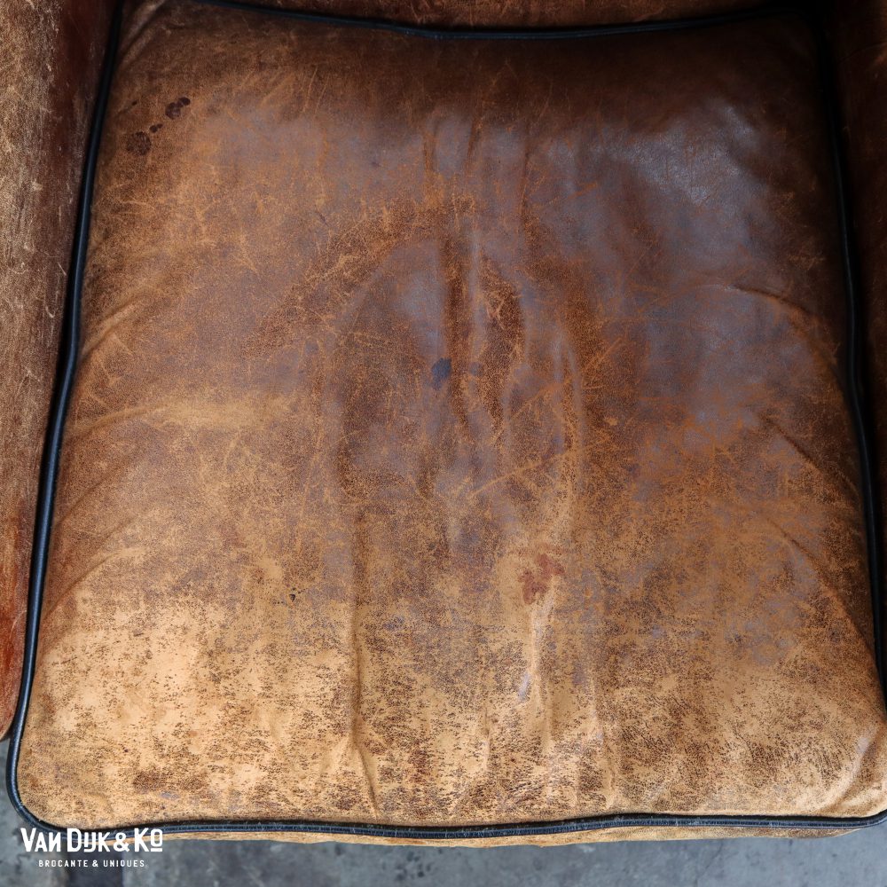 Schaapsleren vintage fauteuil - Afbeelding 5